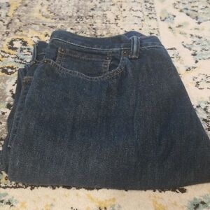 Classic Blue Straight-Leg Jeans with Contrasting Stitching